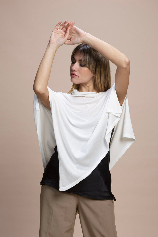 Vernazza - 100% Silk Poncho with Side Opening
